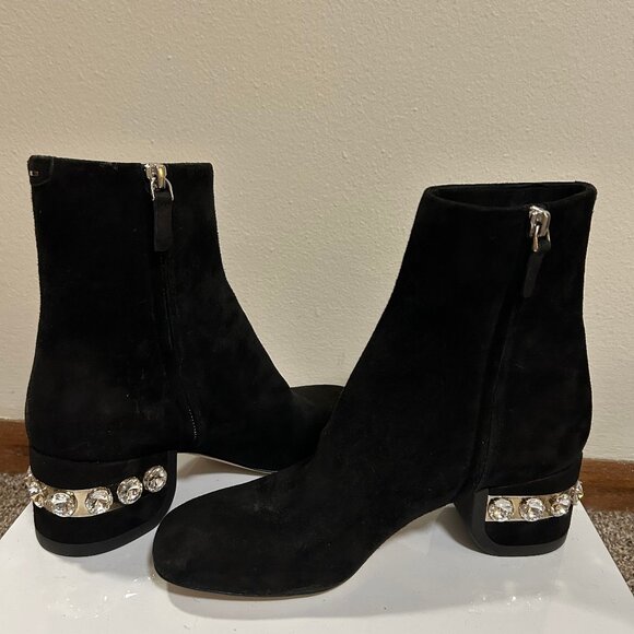 Nicholas Kirkwood Round Toe Crystal-Embellished Ankle Boots Designer - Picture 3 of 6